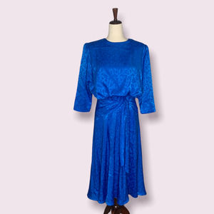 Vtg 80s Satin Party Dress